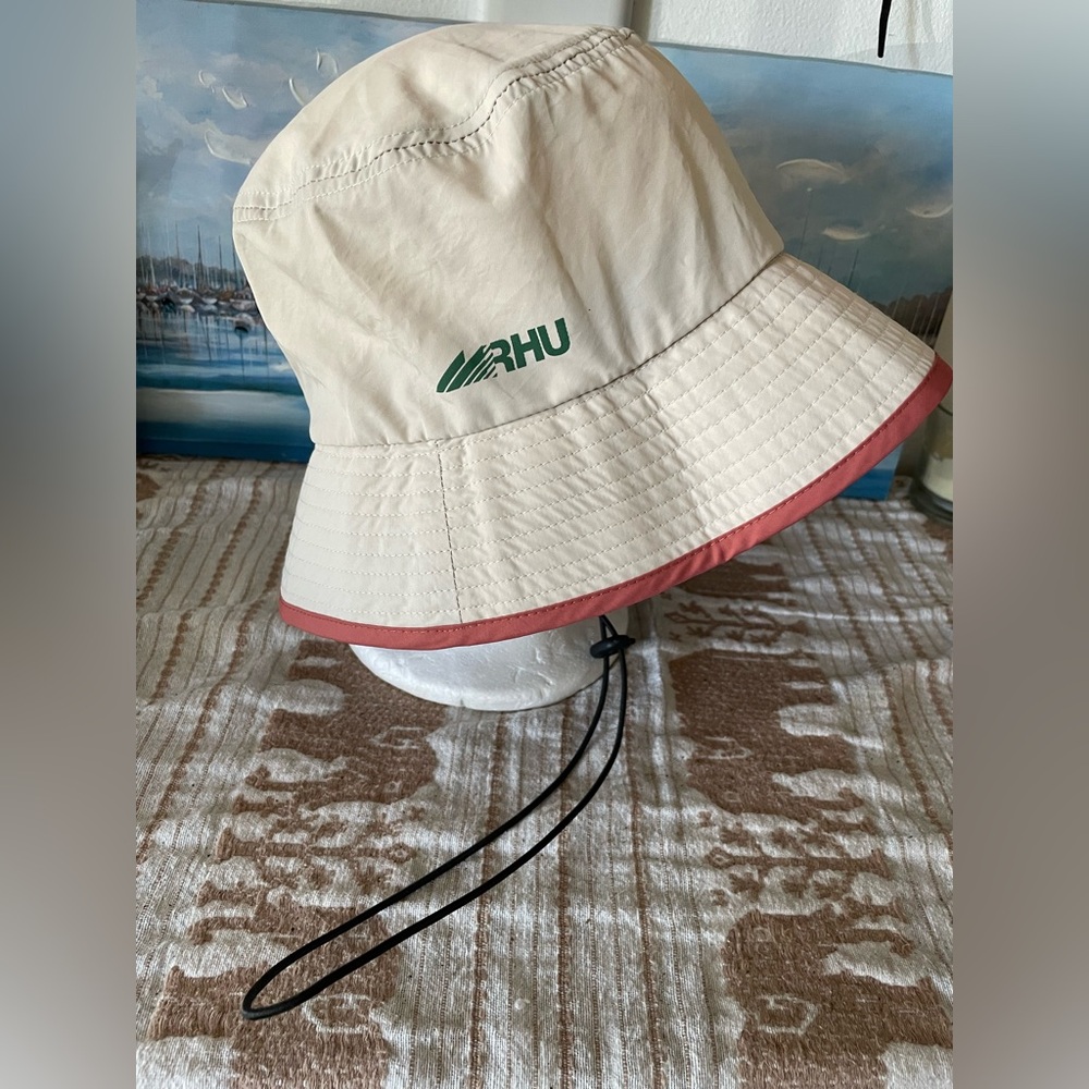 Zara x Rhuigi (RHU) Rude beige ultralight bucket hat neck strap beach sun water